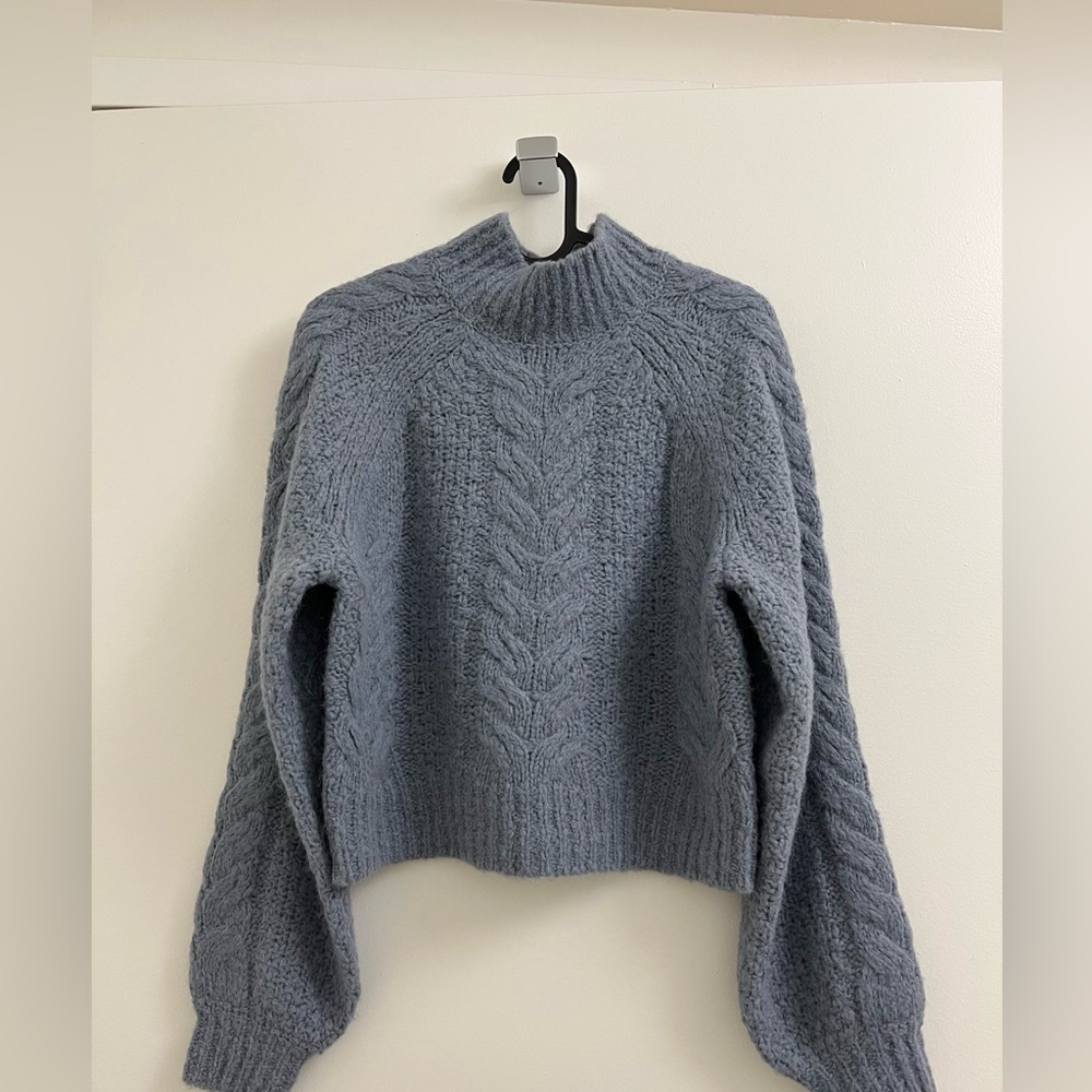 Sunday Best Light Blue/Grey Cropped Sweater (Size S)